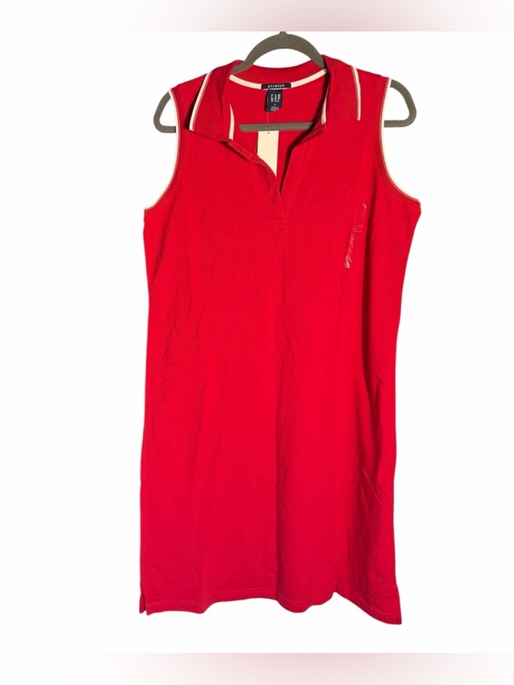 GAP Red Sleeveless Polo Dress with Contrast Trim